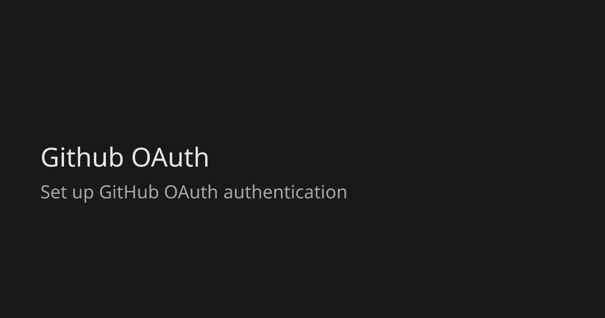 Github OAuth